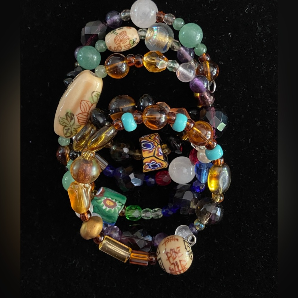 SALE! Wire Bracelet Semi-precious Bead Mix, 3 Option Look, Fits Any Size…